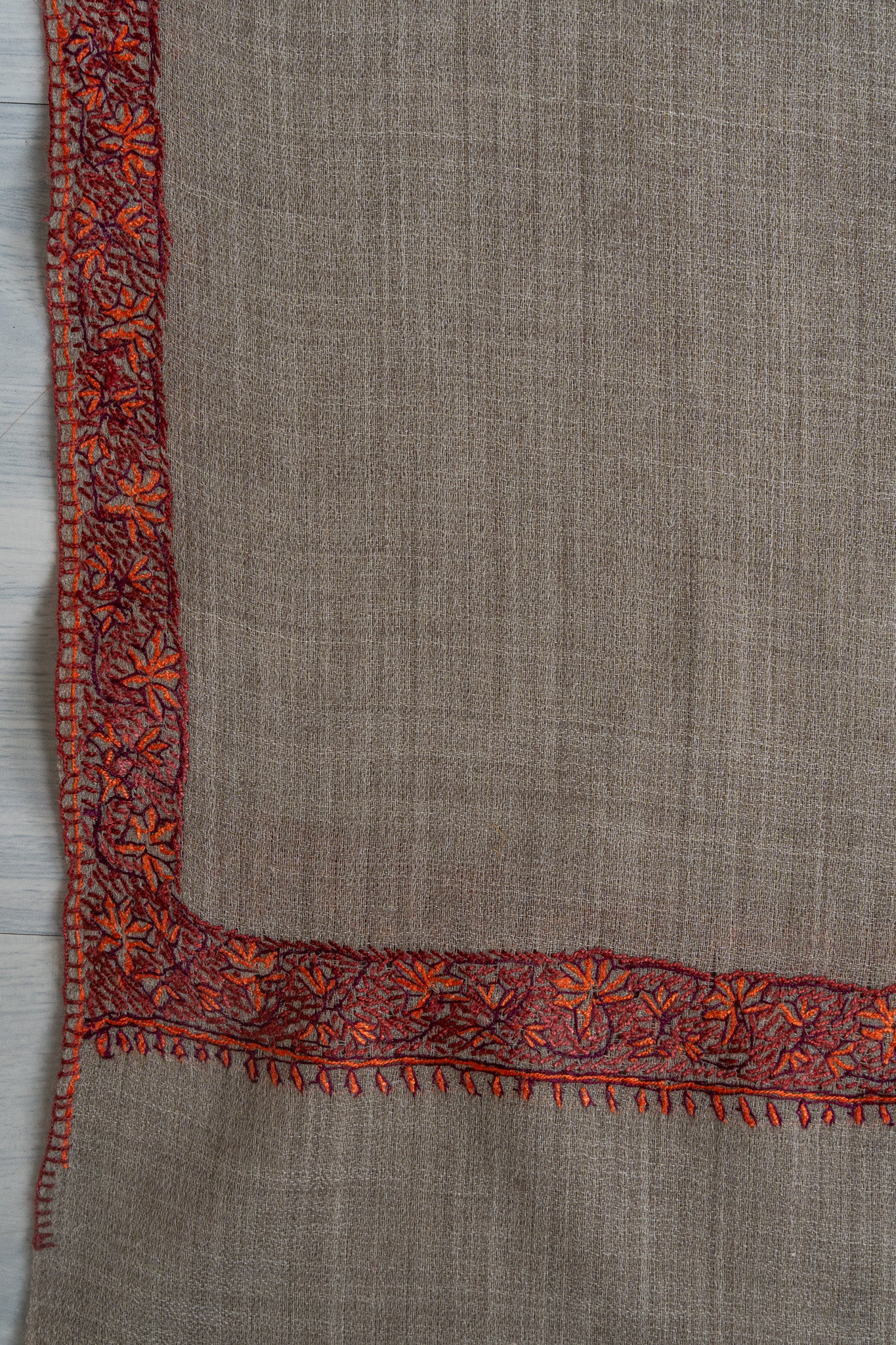 Desert Rose — 2.5 Yards Sozni Hand-Embroidered Shawl