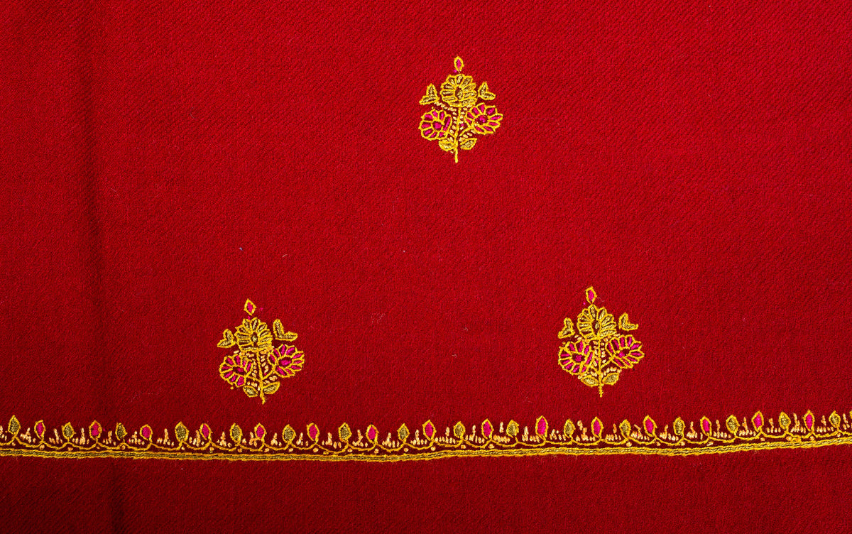 Crimson Heritage Sozni Hand Embroidered Suit in Fine merino wool