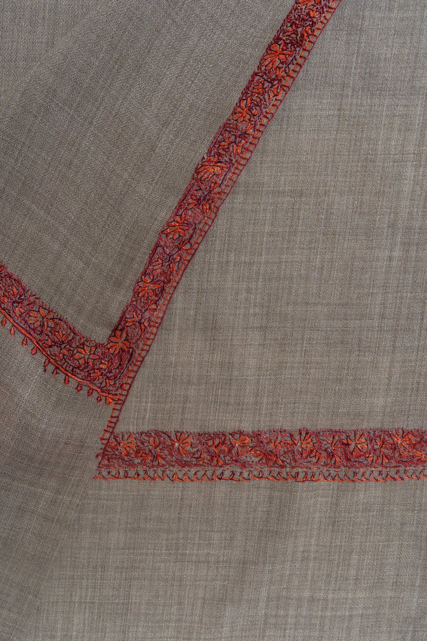 Desert Rose — 2.5 Yards Sozni Hand-Embroidered Shawl