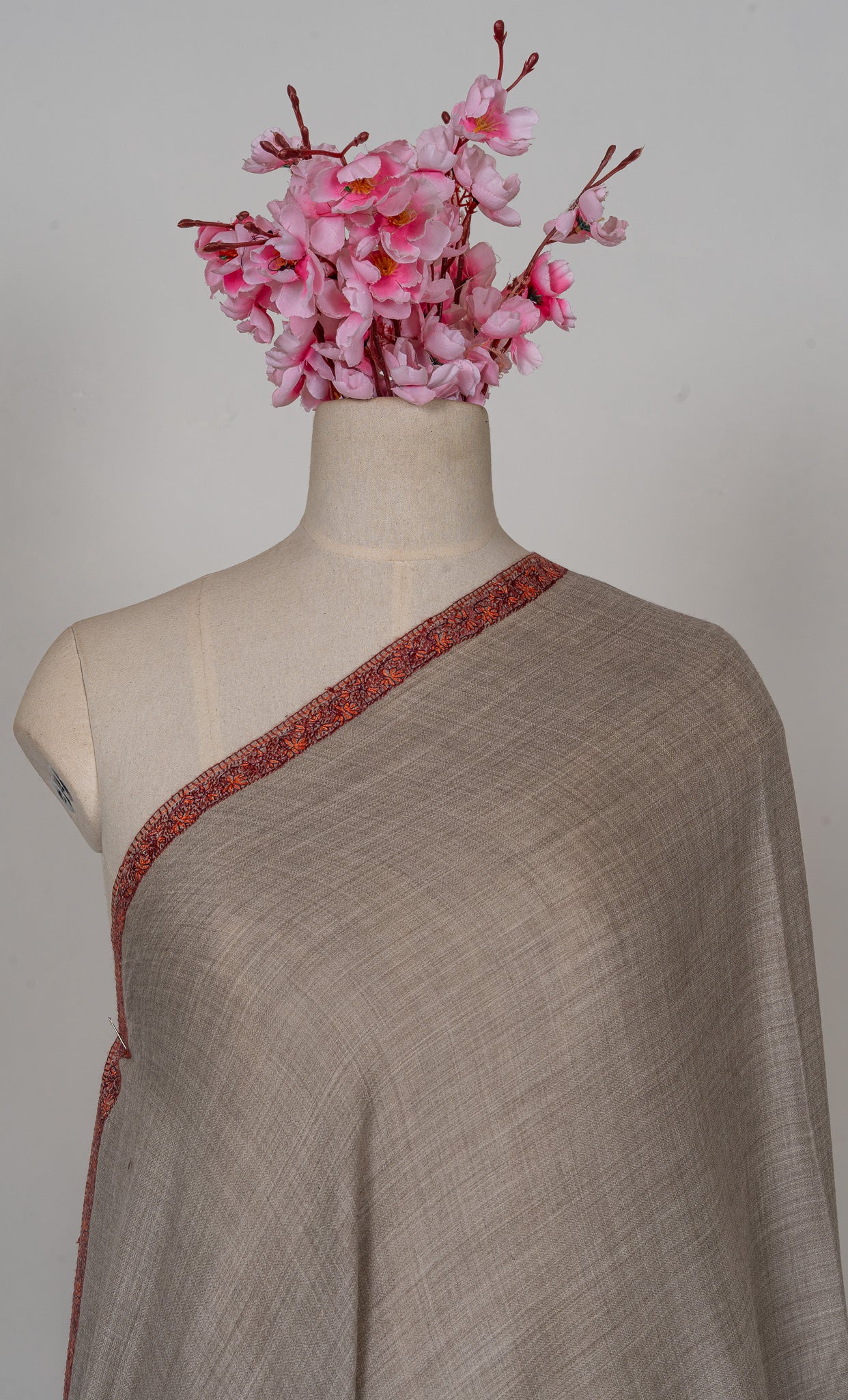 Desert Rose — 2.5 Yards Sozni Hand-Embroidered Shawl