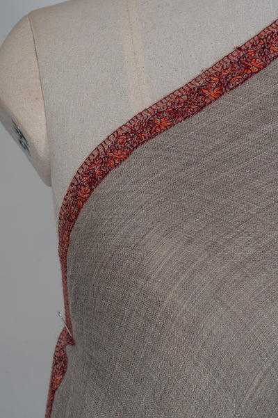 Desert Rose — 2.5 Yards Sozni Hand-Embroidered Shawl