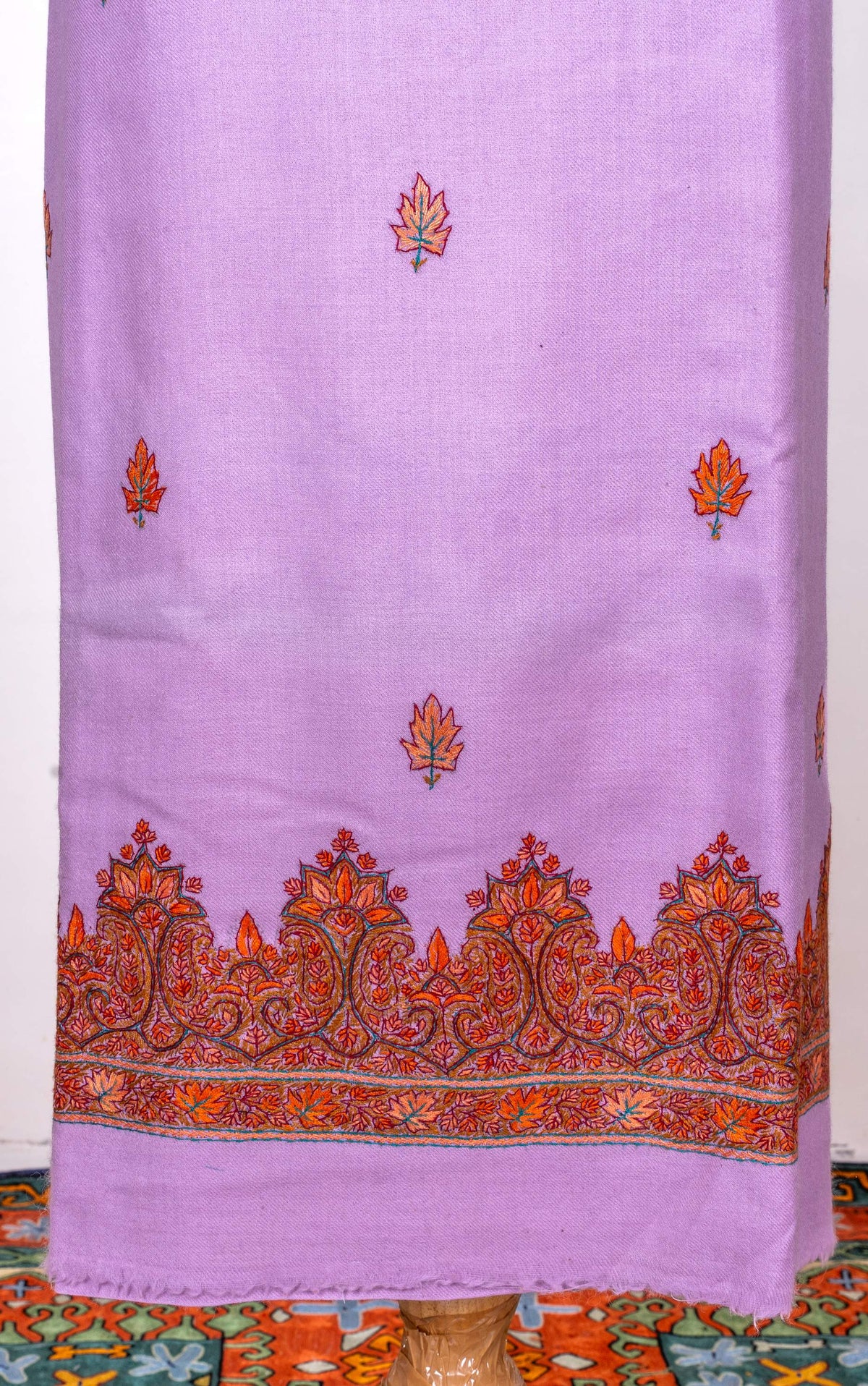 Lilac Whisper Sozni Hand Embroidered Suit in Fine merino wool