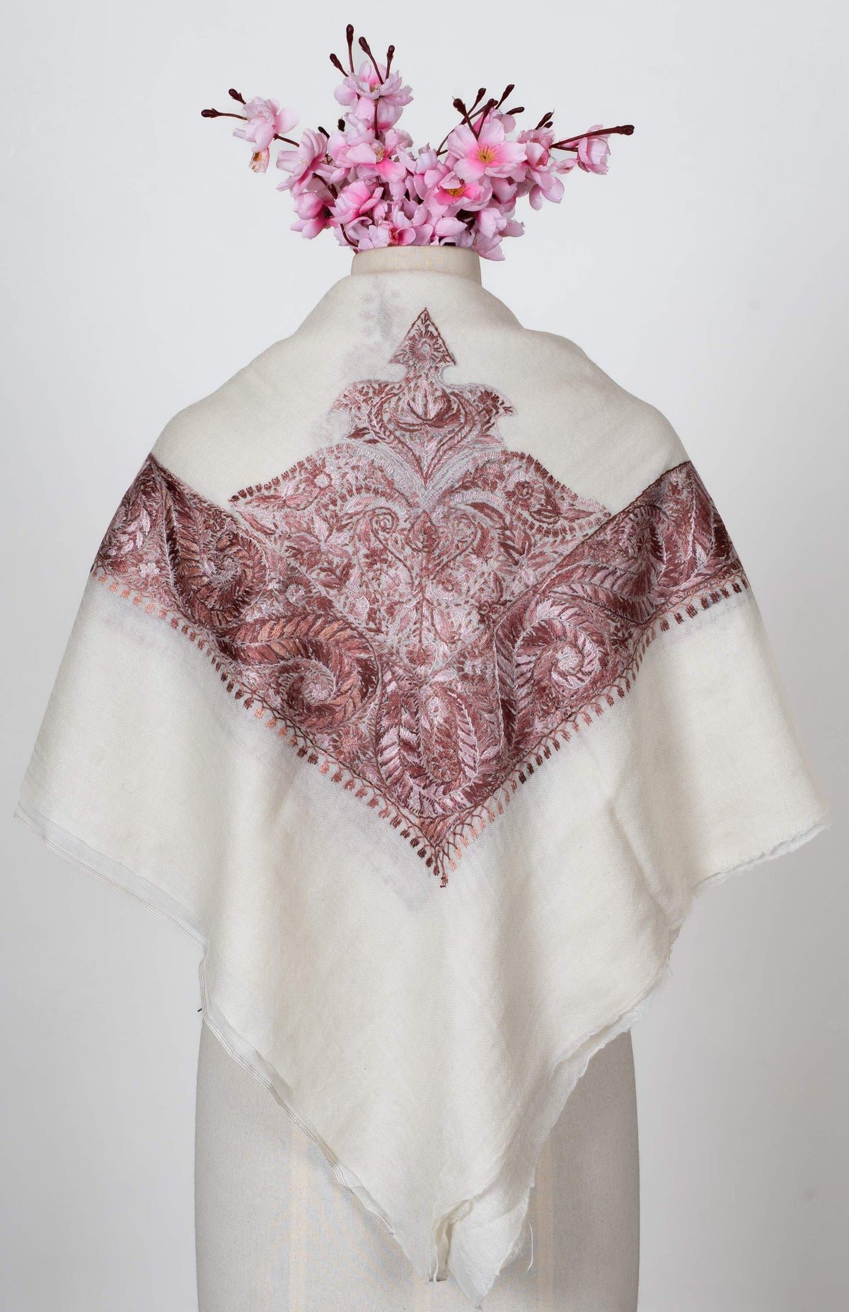 Oasis Blush Rumal 58 inches — Sozni Hand Embroidered