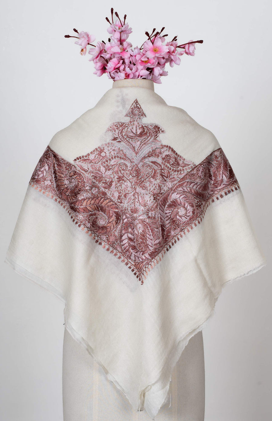 Oasis Blush Rumal 58 inches — Sozni Hand Embroidered