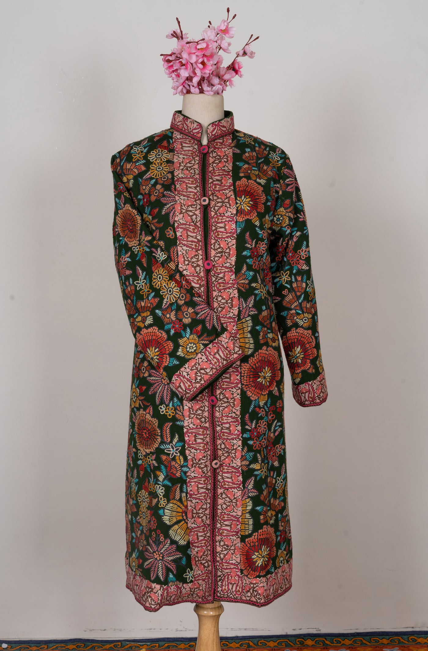 Emerald Reverie Hand-Embroidered Aari Jacket