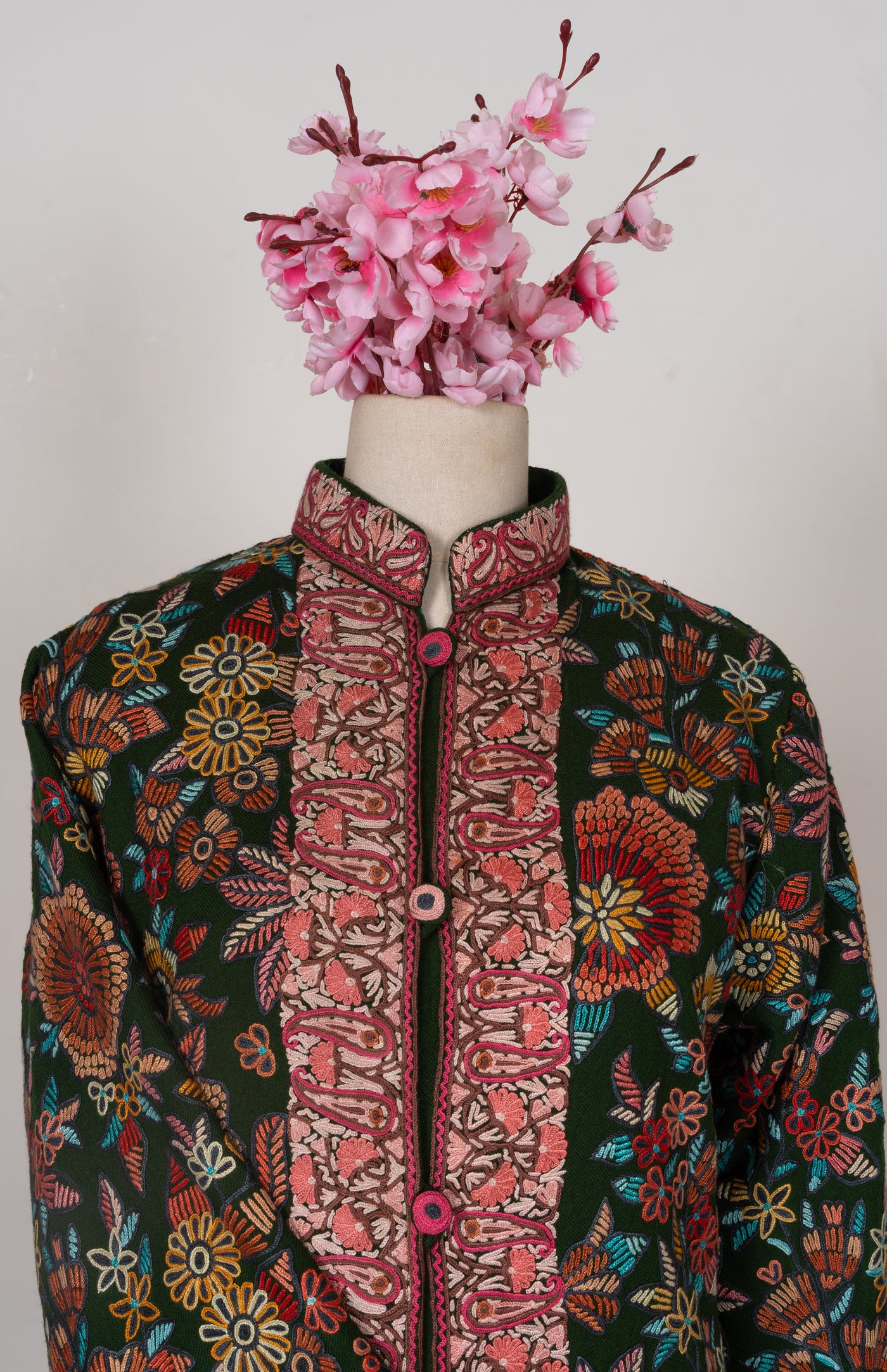 Emerald Reverie Hand-Embroidered Aari Jacket