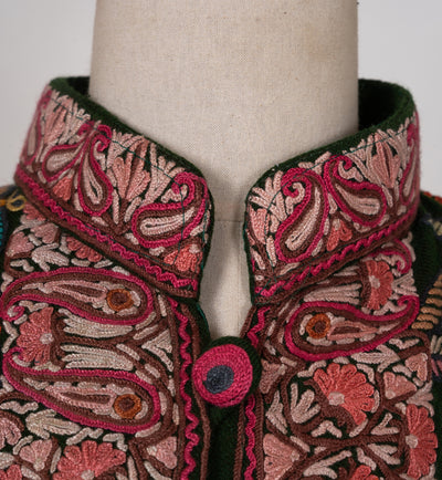 Emerald Reverie Hand-Embroidered Aari Jacket