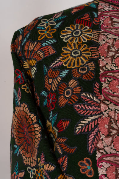 Emerald Reverie Hand-Embroidered Aari Jacket