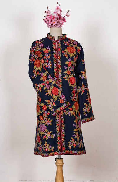 Crimson Autumn Hand-Embroidered Aari Jacket