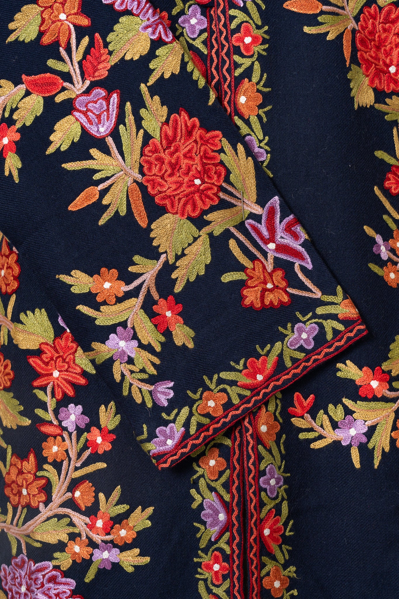 Crimson Autumn Hand-Embroidered Aari Jacket