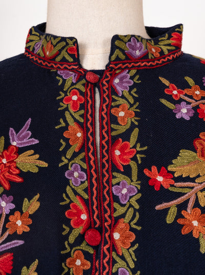 Crimson Autumn Hand-Embroidered Aari Jacket