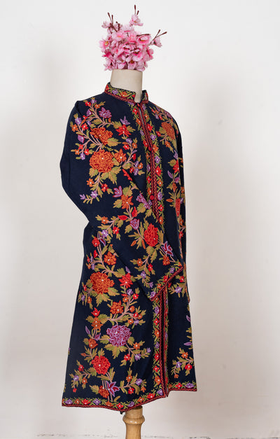 Crimson Autumn Hand-Embroidered Aari Jacket
