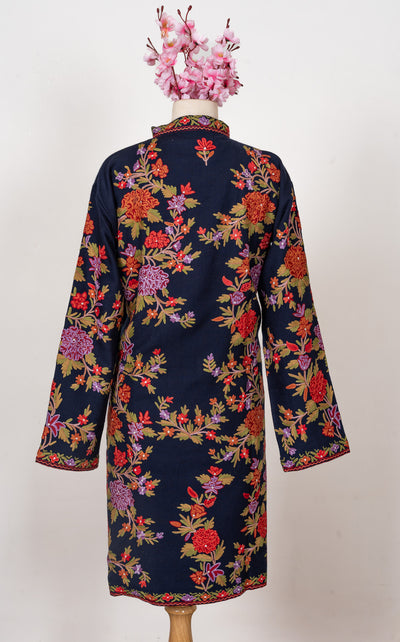 Crimson Autumn Hand-Embroidered Aari Jacket