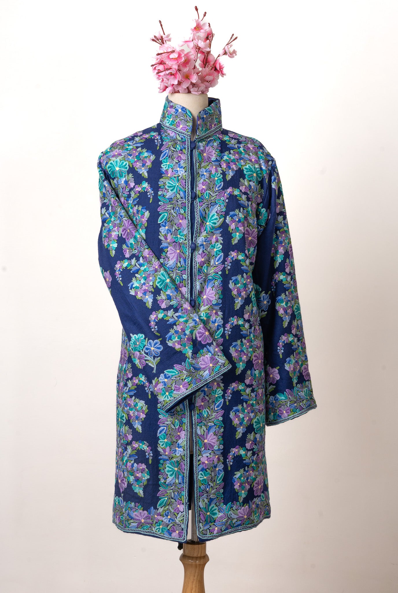 Midnight Bloom Hand-Embroidered Aari Jacket