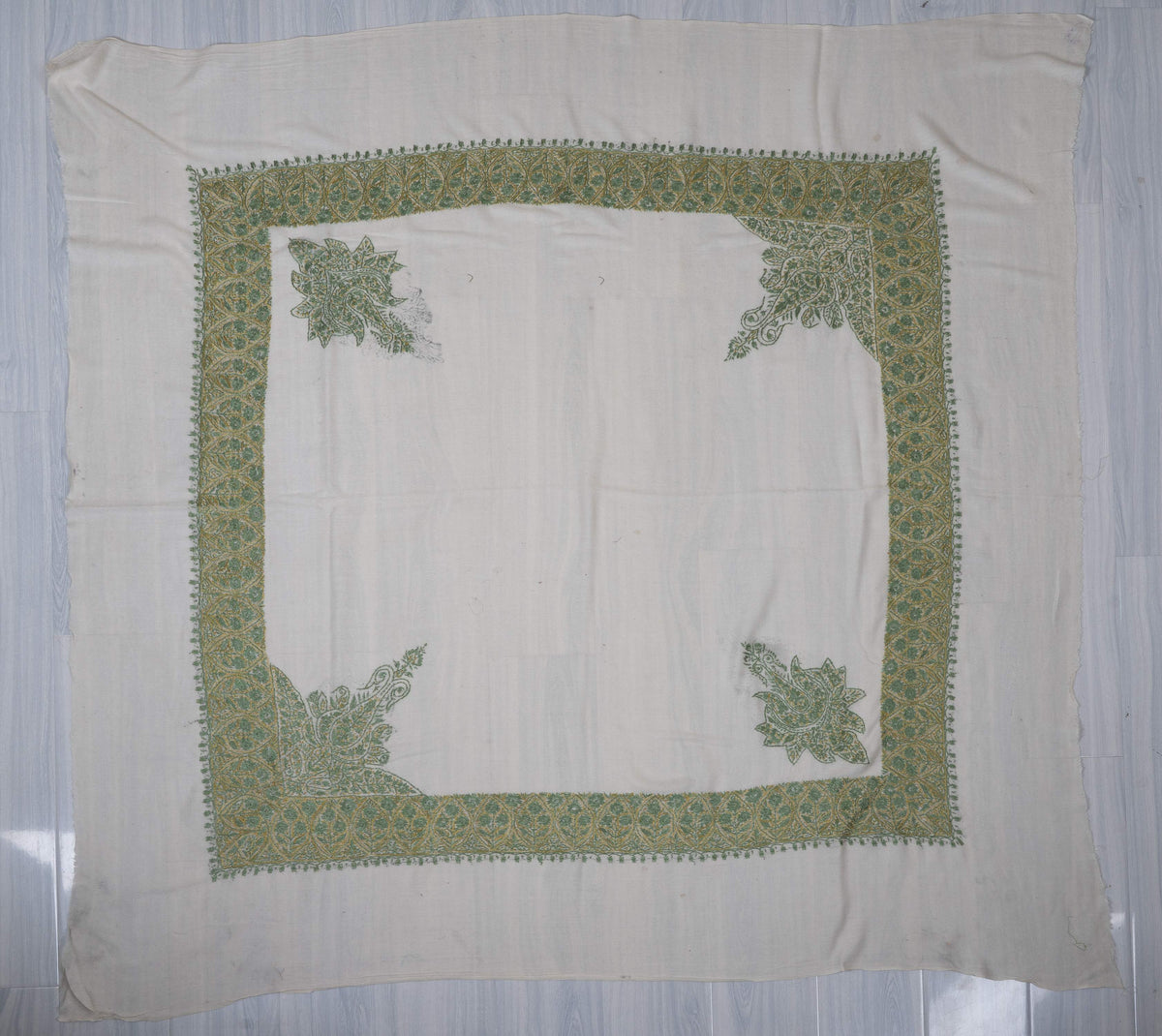 Meadow Gold Rumal 58 inches — Sozni Hand Embroidered