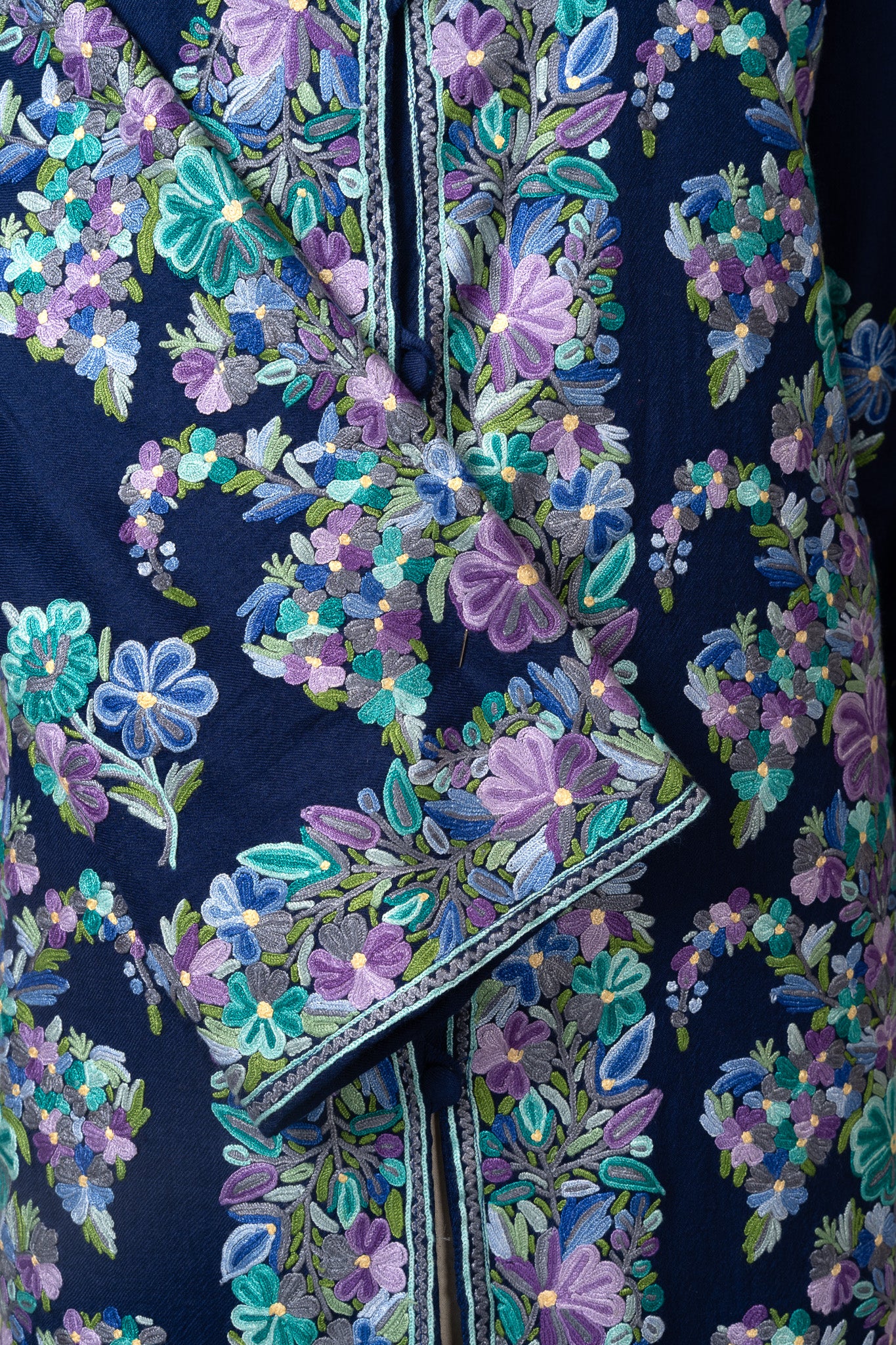 Midnight Bloom Hand-Embroidered Aari Jacket