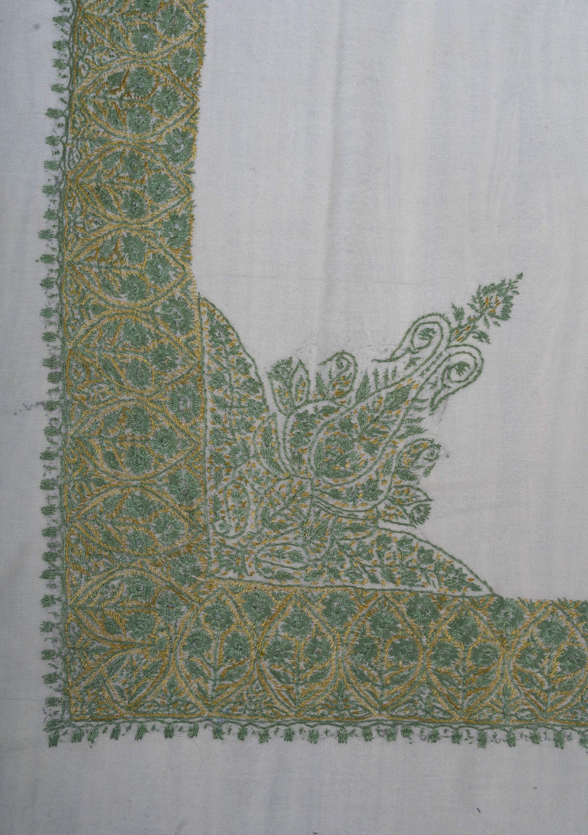 Meadow Gold Rumal 58 inches — Sozni Hand Embroidered