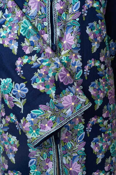 Midnight Bloom Hand-Embroidered Aari Jacket