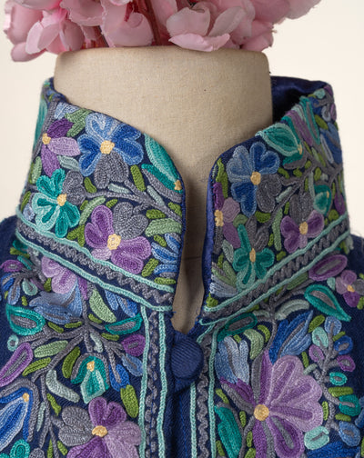 Midnight Bloom Hand-Embroidered Aari Jacket