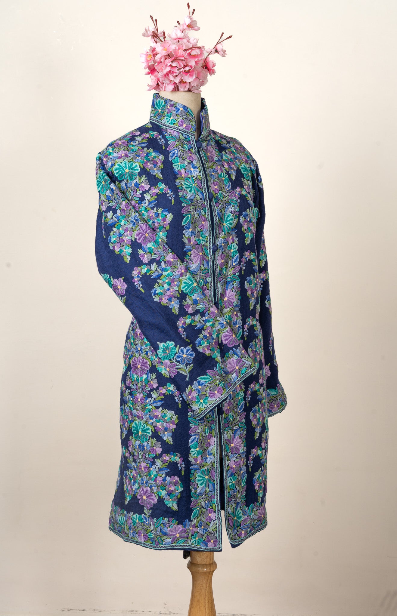 Midnight Bloom Hand-Embroidered Aari Jacket