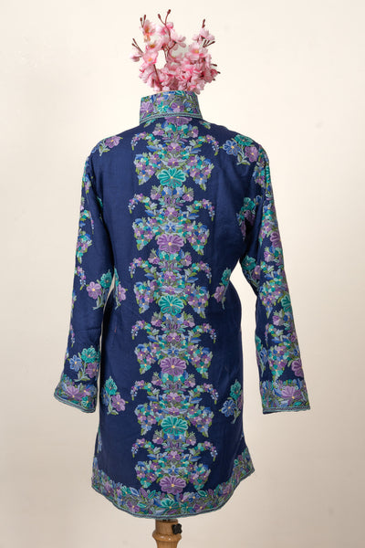 Midnight Bloom Hand-Embroidered Aari Jacket
