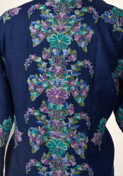 Midnight Bloom Hand-Embroidered Aari Jacket