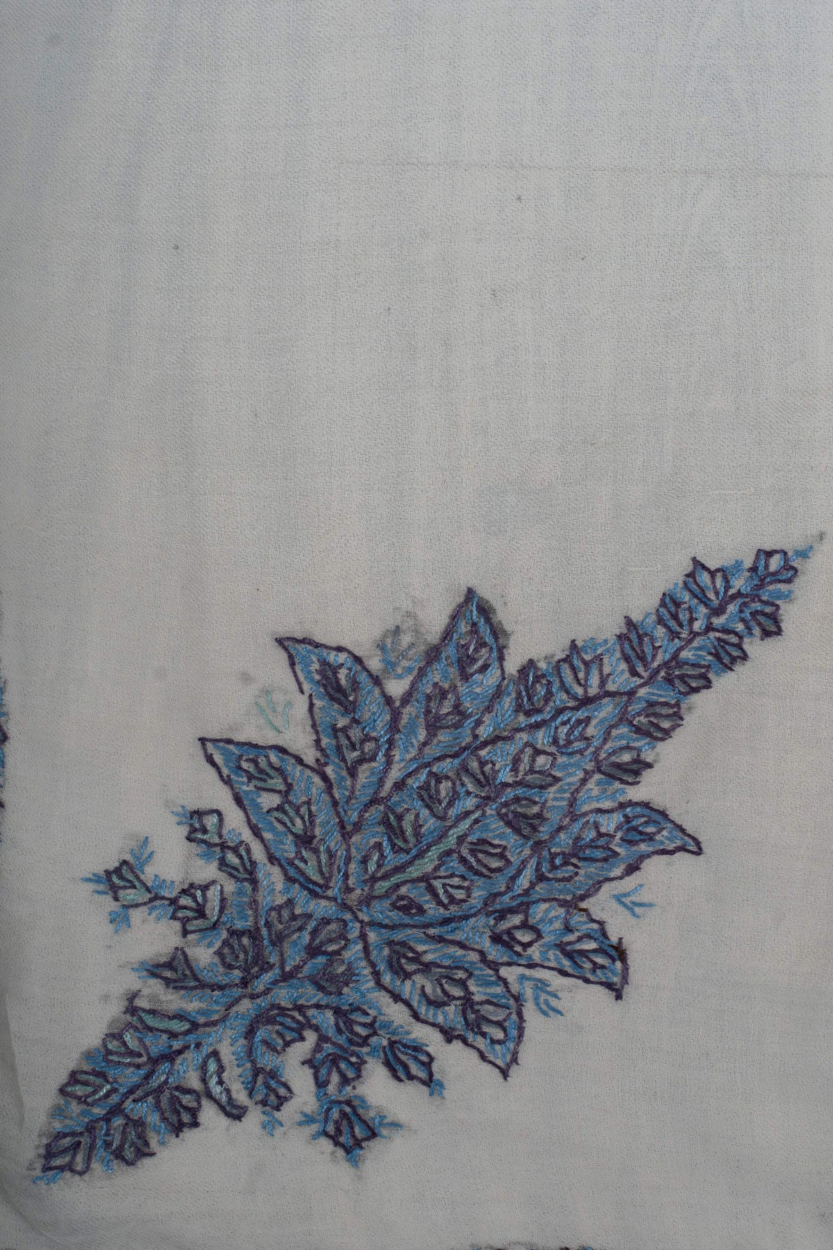 Azure Leaf Rumal 58 inches — Sozni Hand Embroidered
