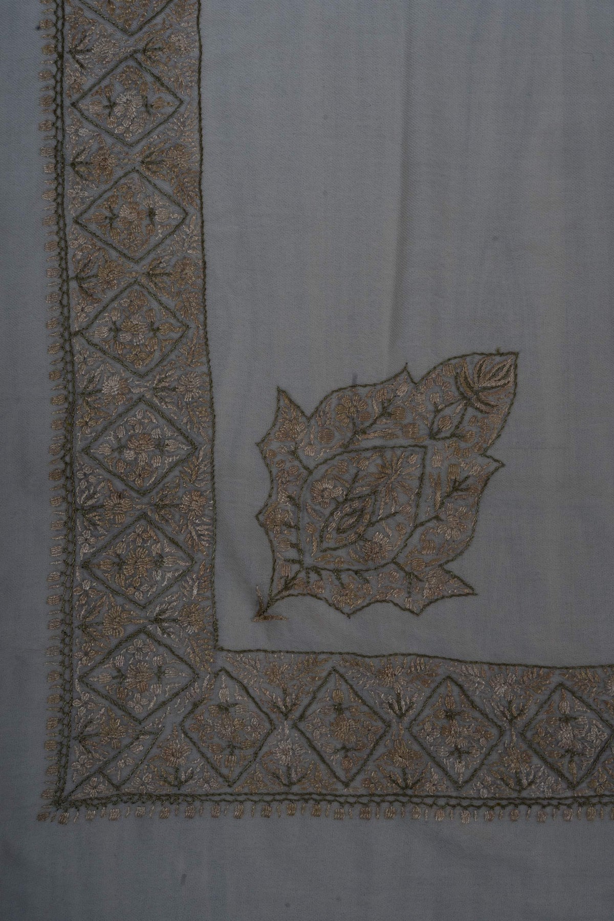 Champagne Lattice Rumal 58 inches — Sozni Hand Embroidered