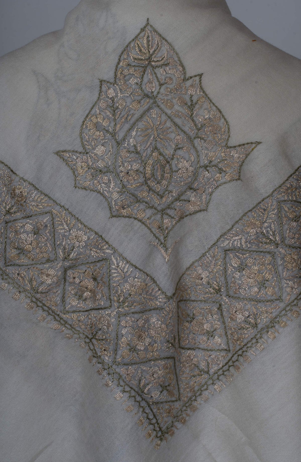Champagne Lattice Rumal 58 inches — Sozni Hand Embroidered