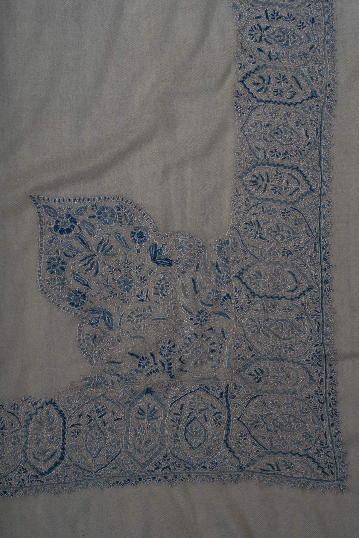 Azure Paisley Rumal 58 inches — Sozni Hand Embroidered