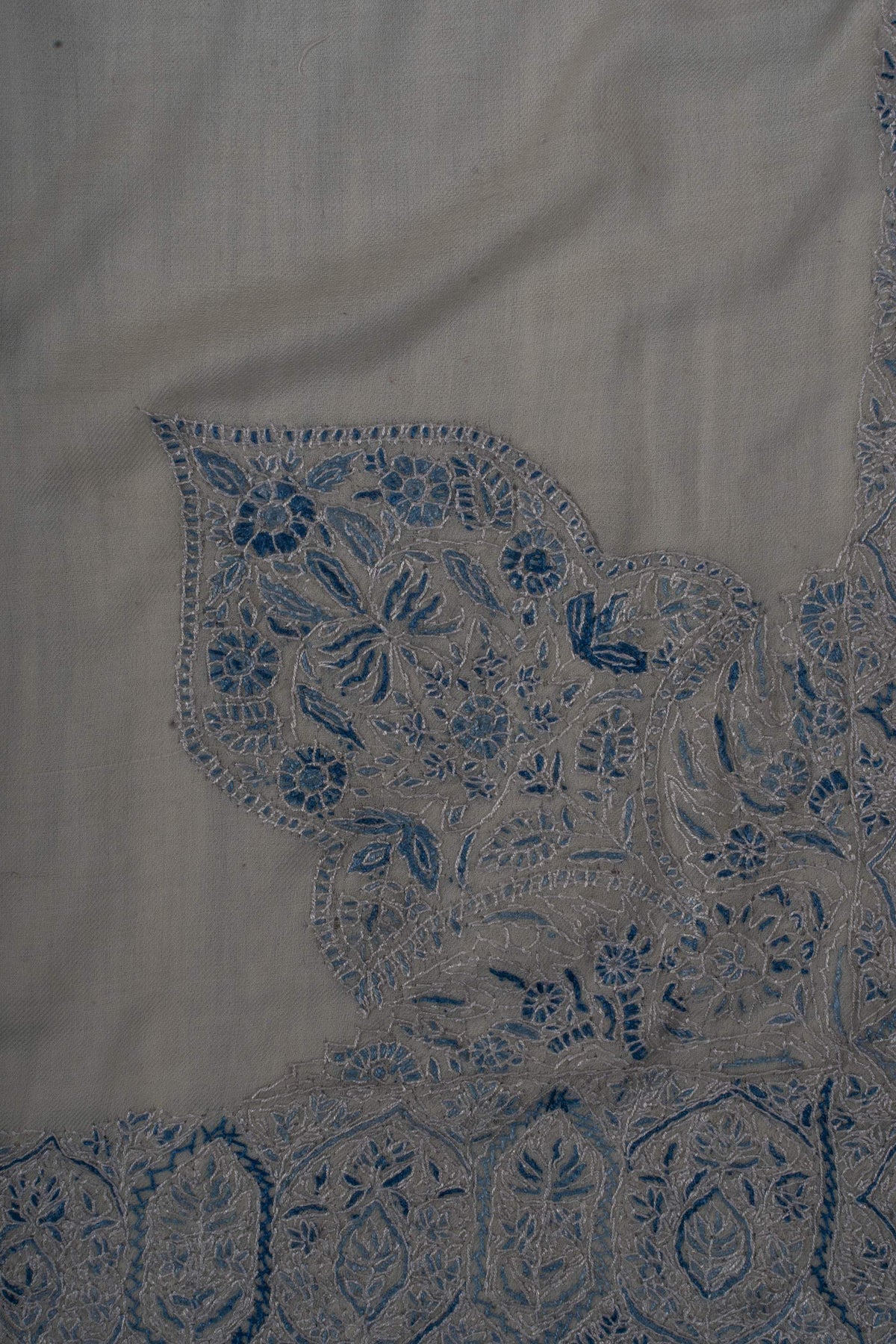 Azure Paisley Rumal 58 inches — Sozni Hand Embroidered