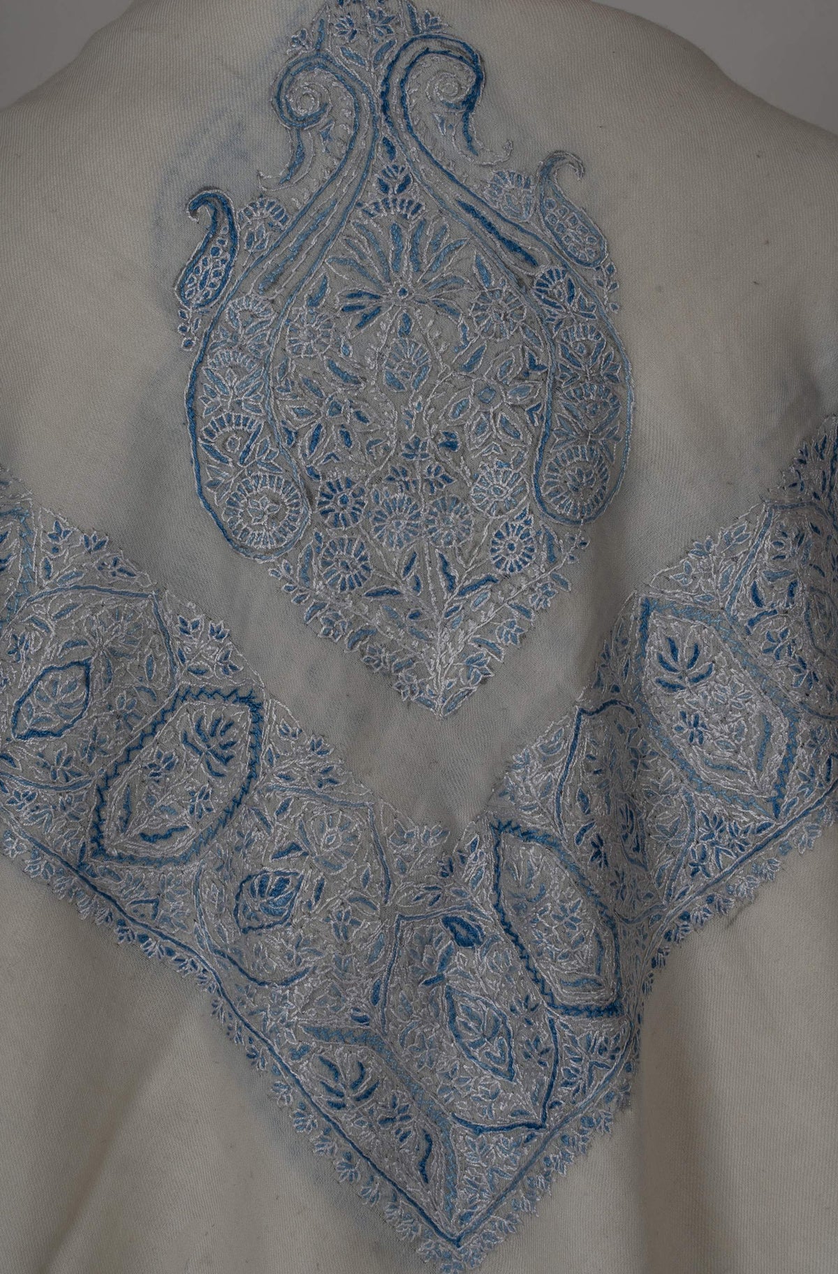 Azure Paisley Rumal 58 inches — Sozni Hand Embroidered