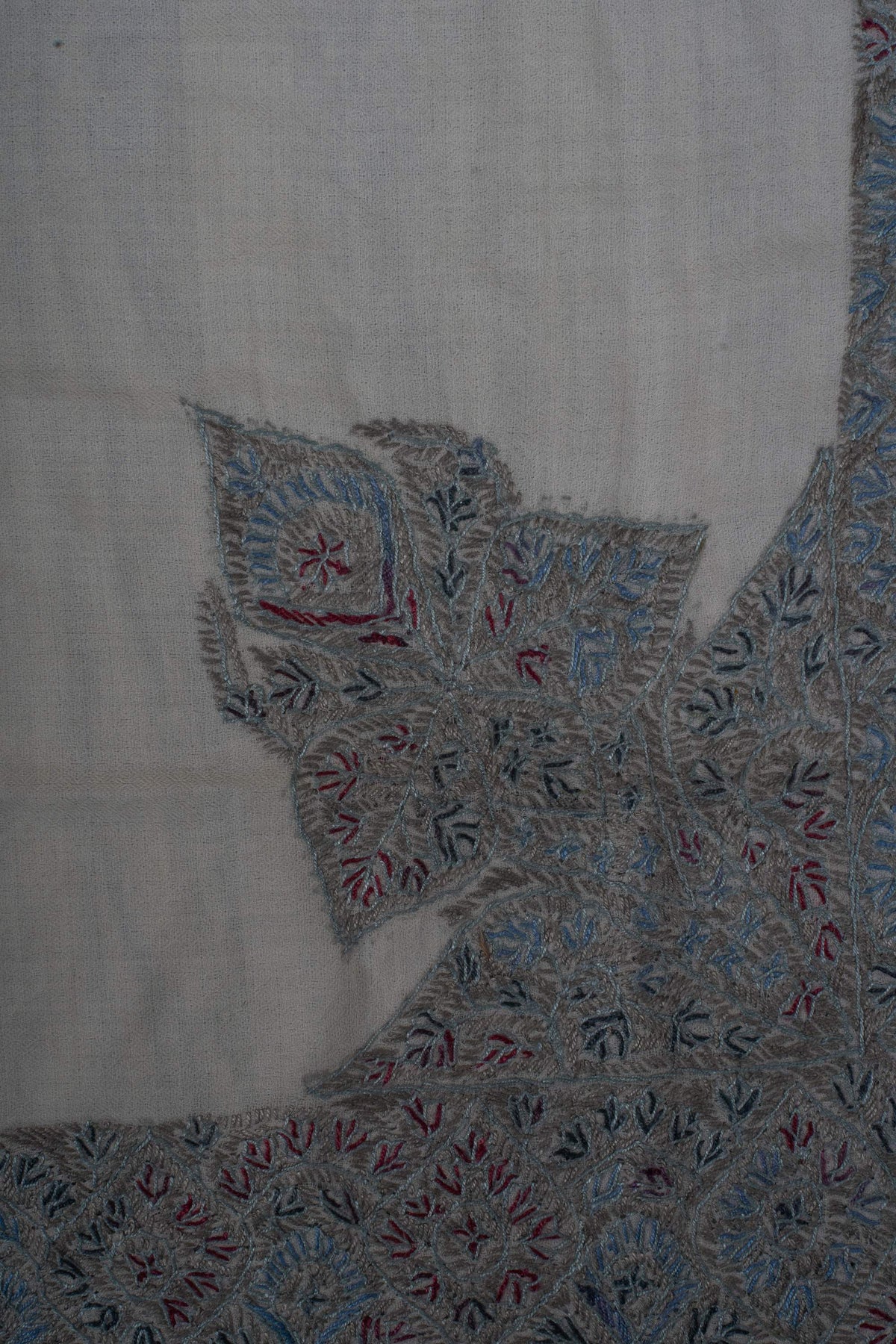Glacier Bloom Rumal 58 inches — Sozni Hand Embroidered