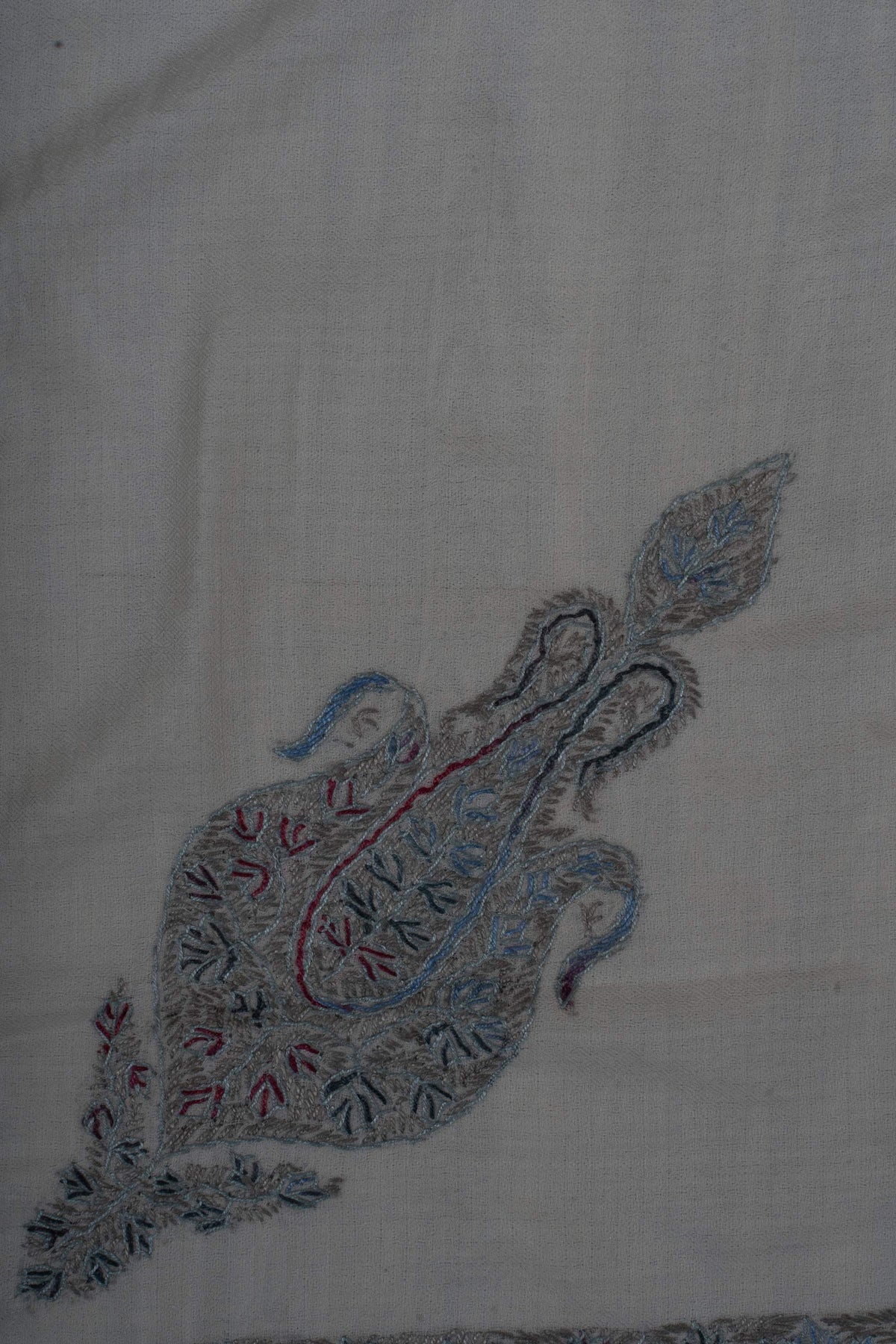 Glacier Bloom Rumal 58 inches — Sozni Hand Embroidered
