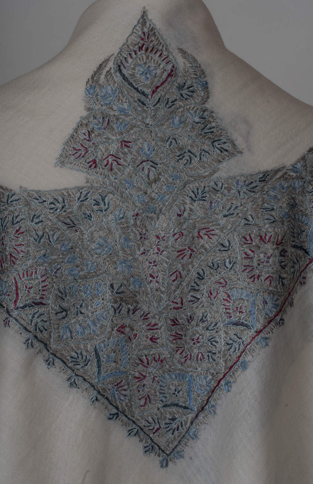 Glacier Bloom Rumal 58 inches — Sozni Hand Embroidered