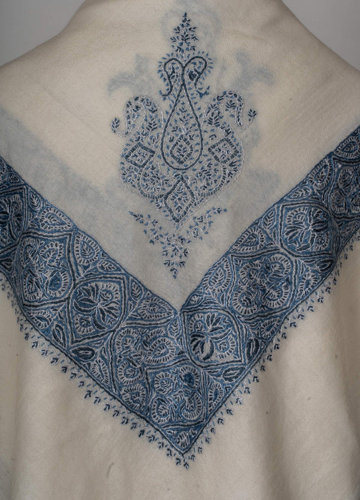 Indigo Crest Rumal 58 inches — Sozni Hand Embroidered