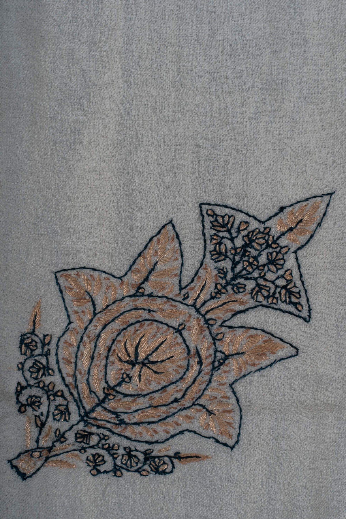 Sandstone Leaf Rumal 58 inches — Sozni Hand Embroidered