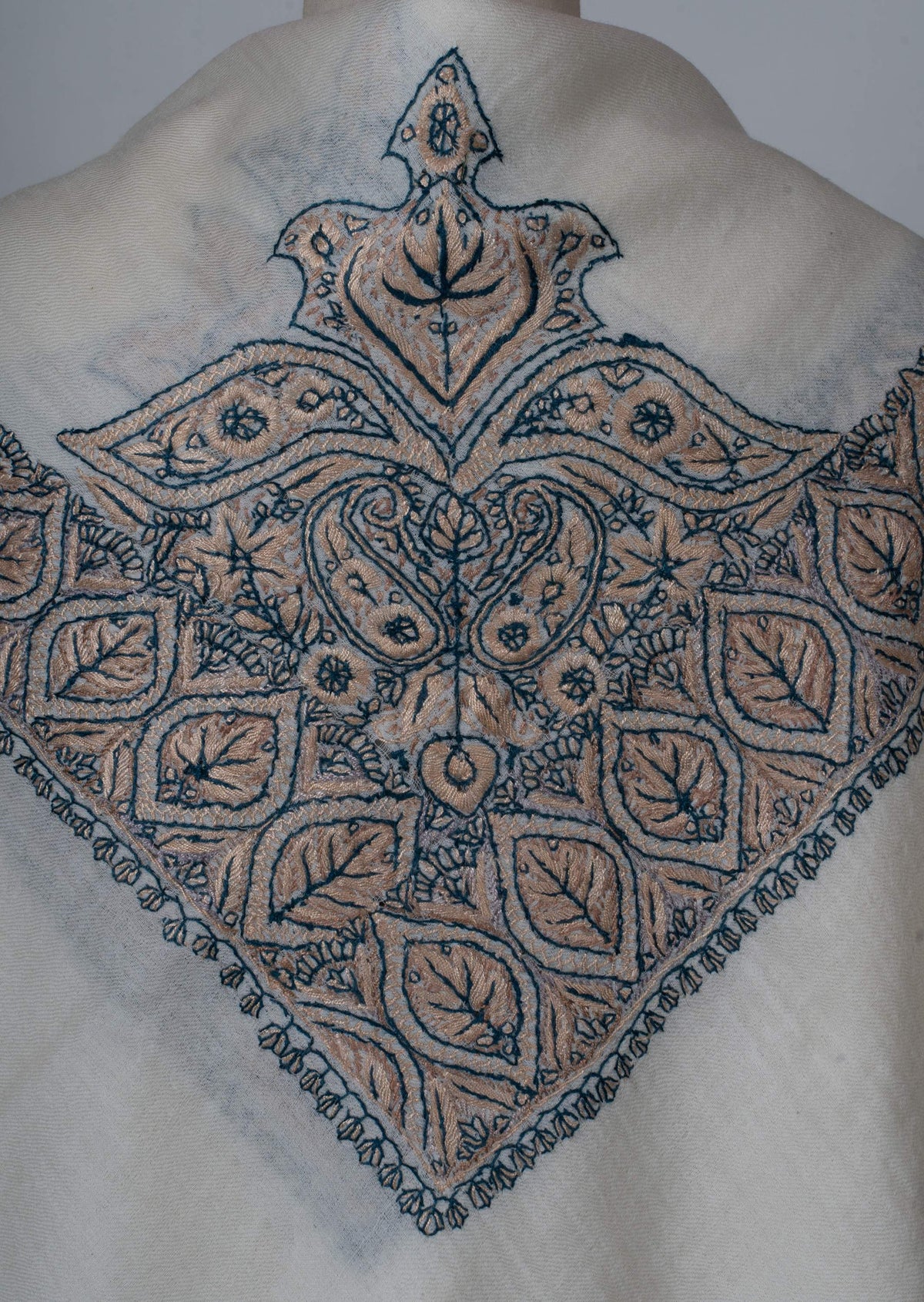 Sandstone Leaf Rumal 58 inches — Sozni Hand Embroidered