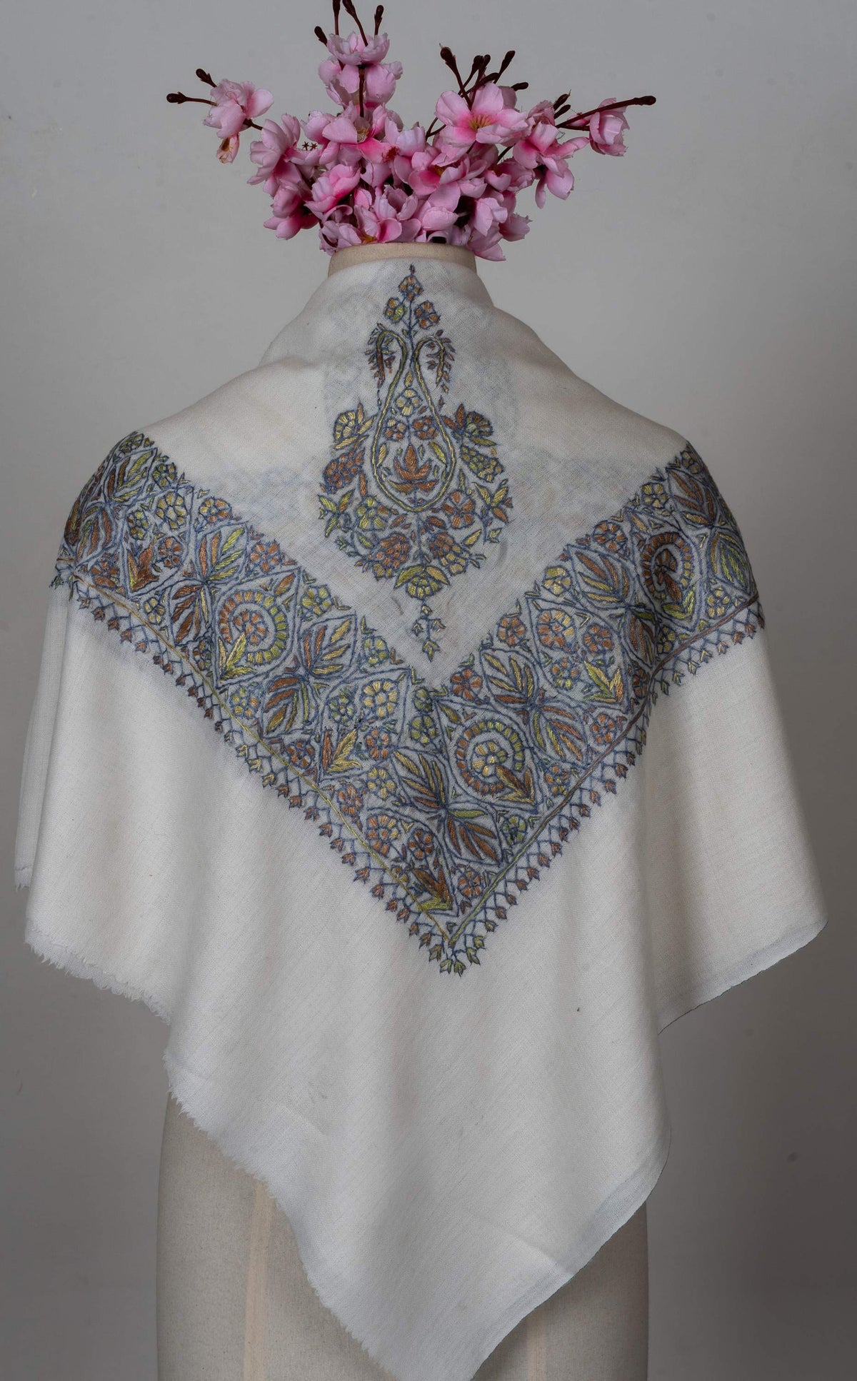 Autumn Paisley Rumal 58 inches — Sozni Hand Embroidered