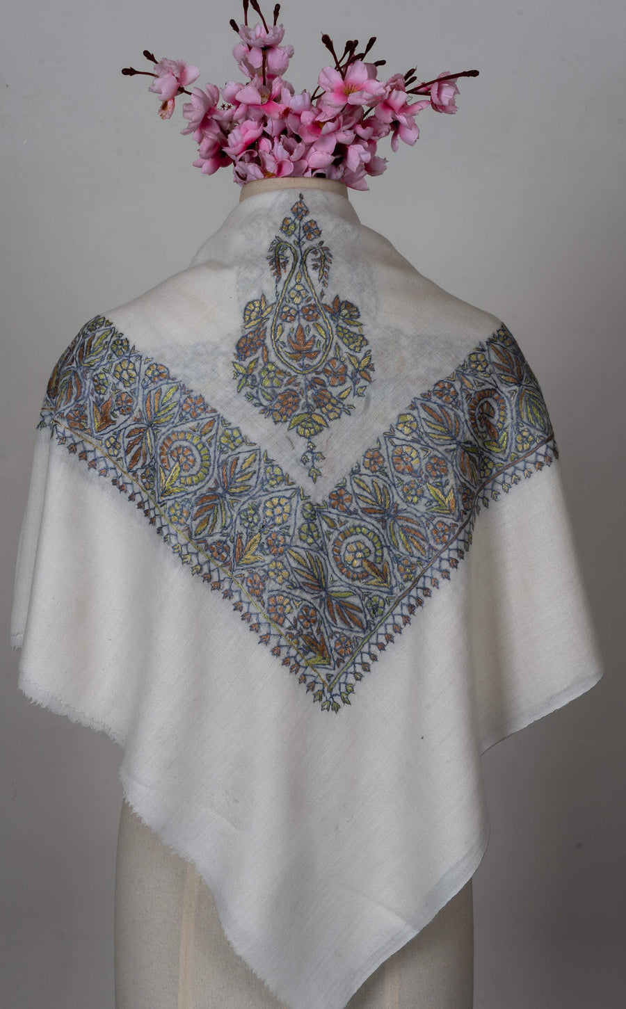 Autumn Paisley Rumal 58 inches — Sozni Hand Embroidered