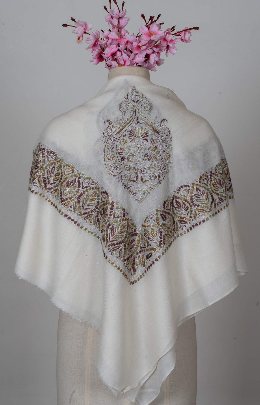 Amber Vine Rumal 58 inches — Sozni Hand Embroidered