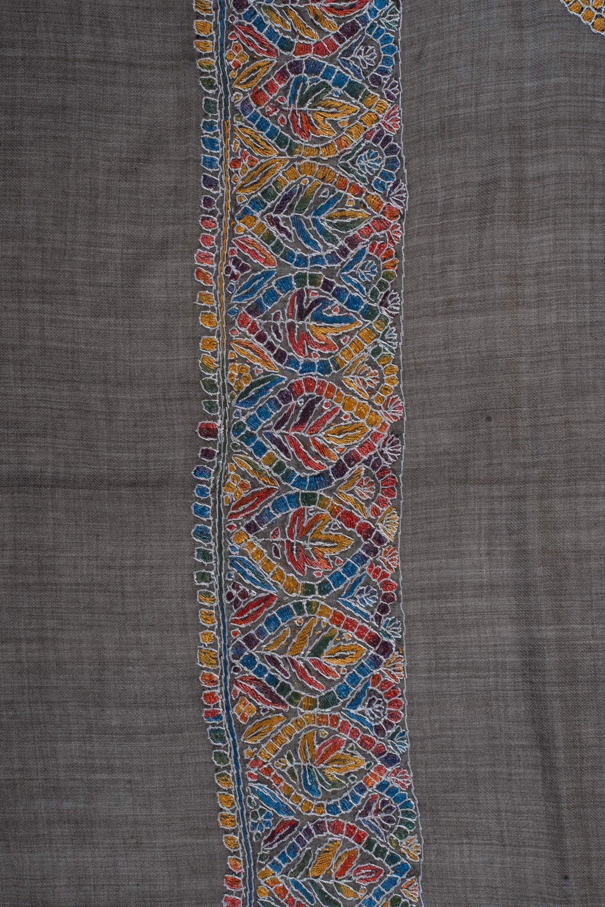 Slate Mosaic Rumal 58 inches — Sozni Hand Embroidered