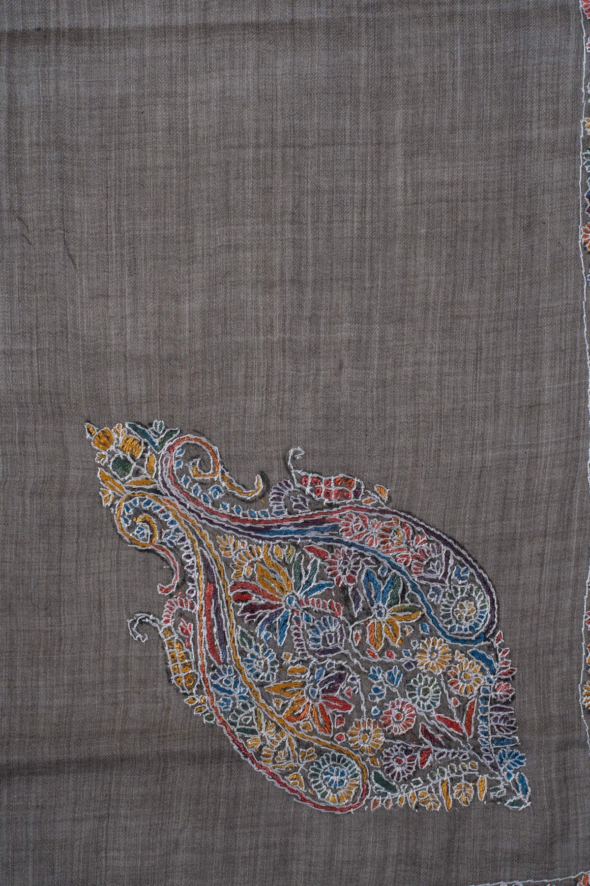 Slate Mosaic Rumal 58 inches — Sozni Hand Embroidered