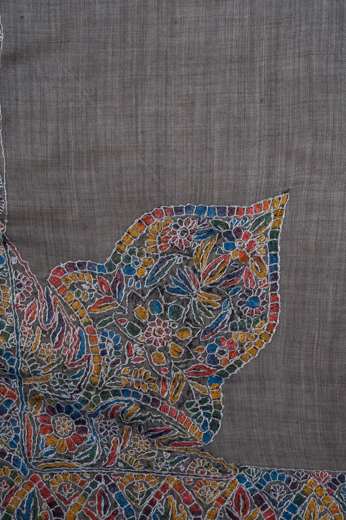 Slate Mosaic Rumal 58 inches — Sozni Hand Embroidered