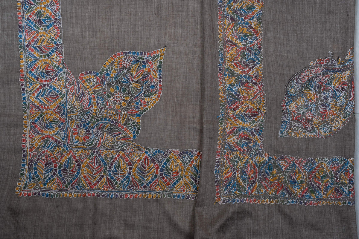 Slate Mosaic Rumal 58 inches — Sozni Hand Embroidered