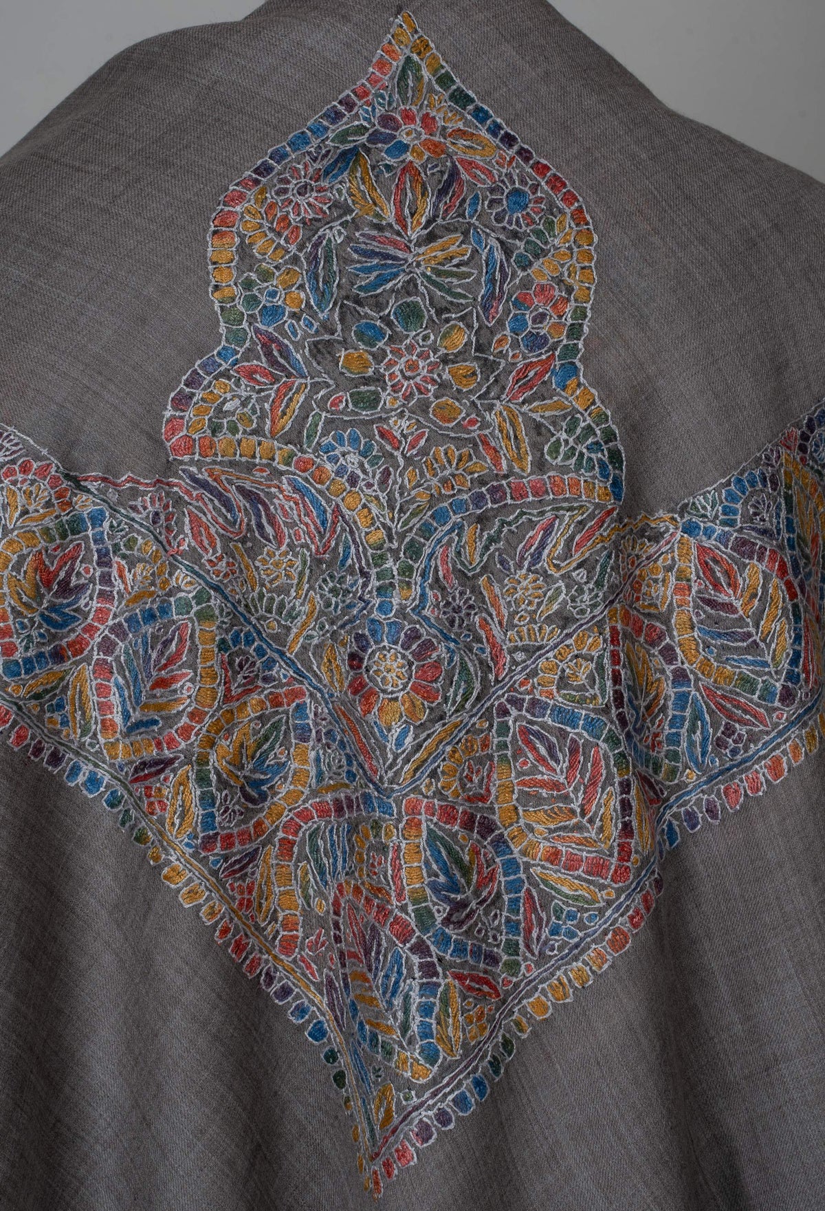 Slate Mosaic Rumal 58 inches — Sozni Hand Embroidered