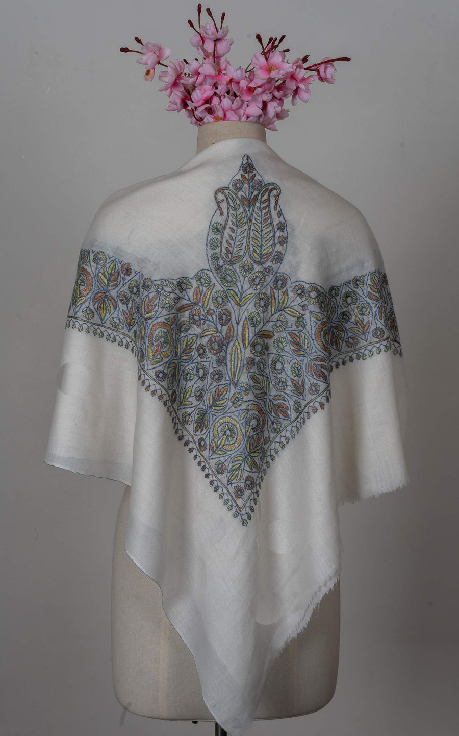 Willow Bloom Rumal 58 inches — Sozni Hand Embroidered