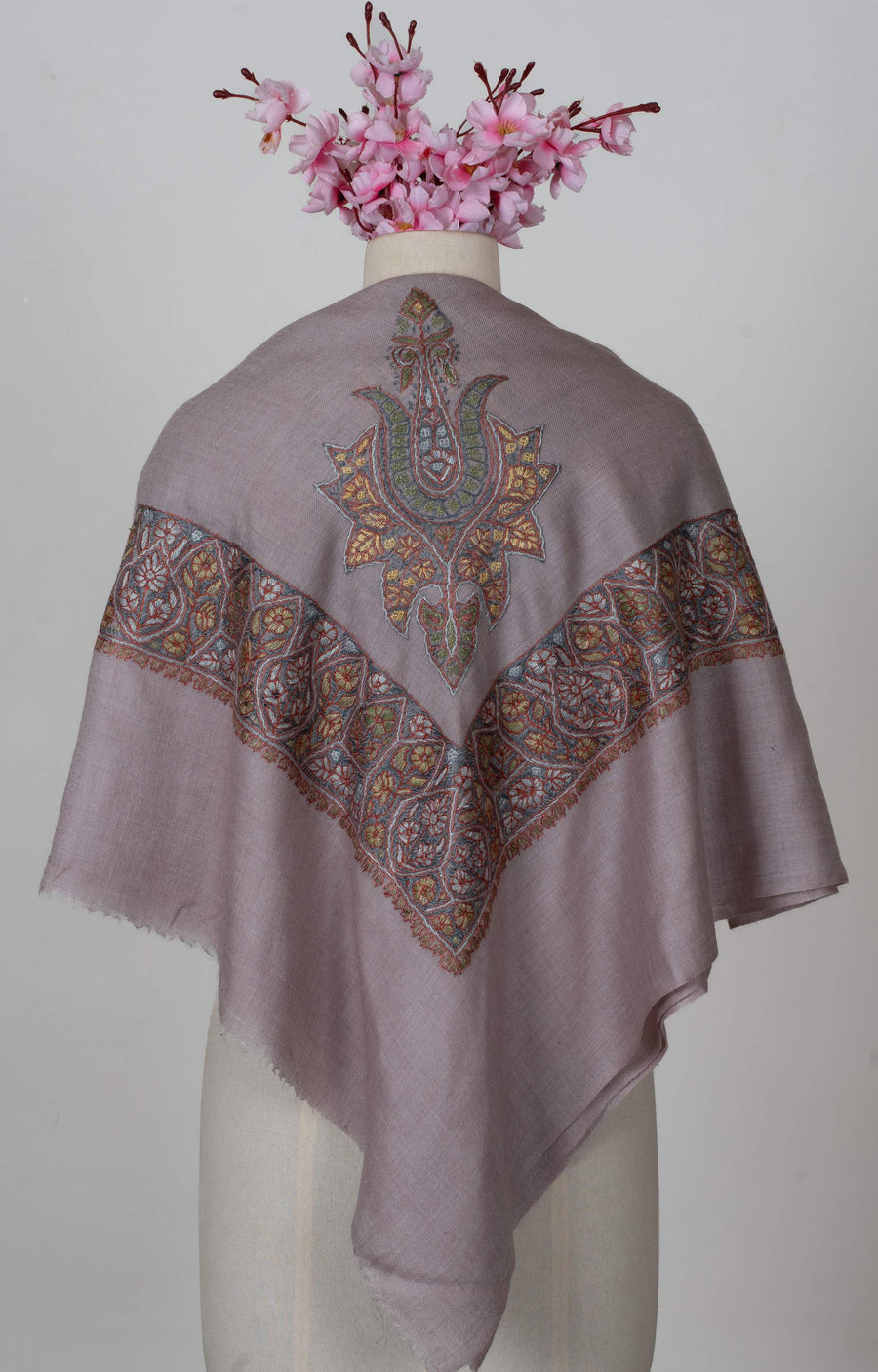 Dusky Rose Rumal 58 inches — Sozni Hand Embroidered