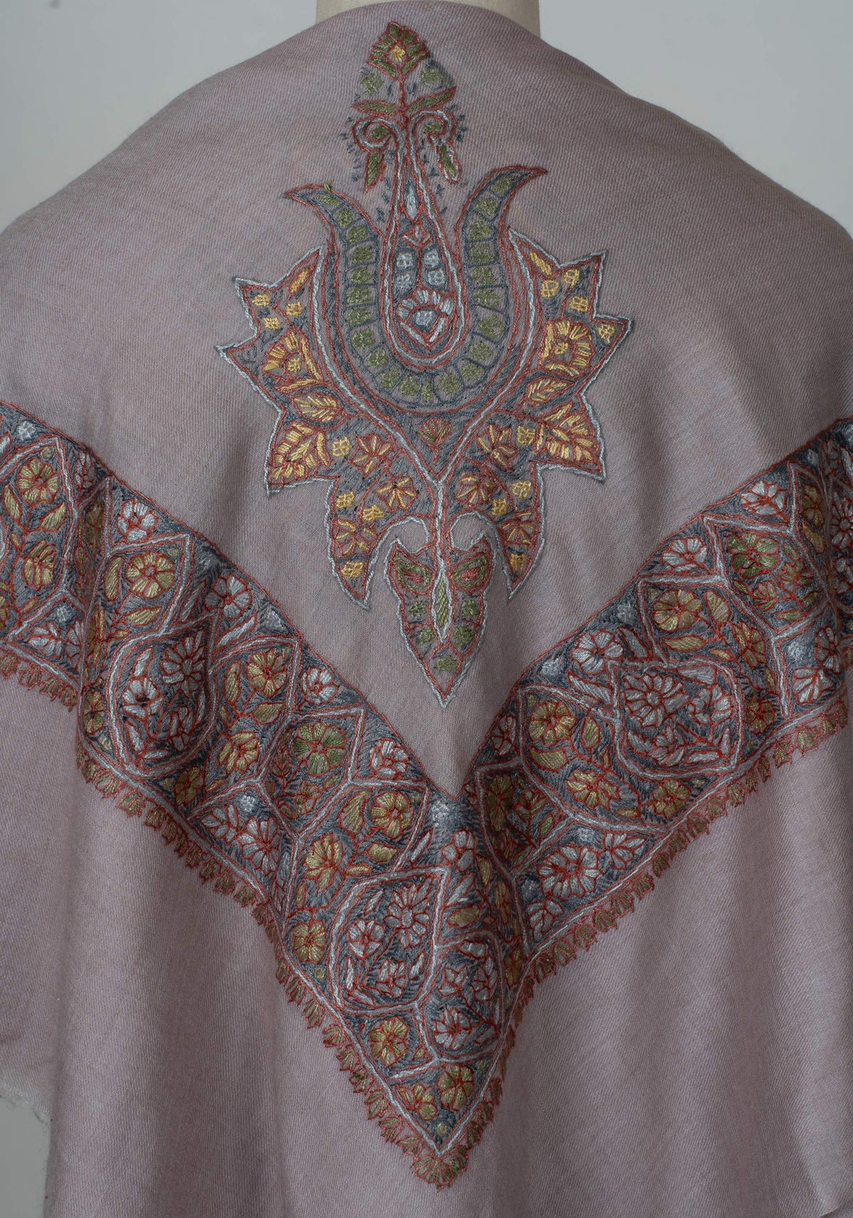 Dusky Rose Rumal 58 inches — Sozni Hand Embroidered