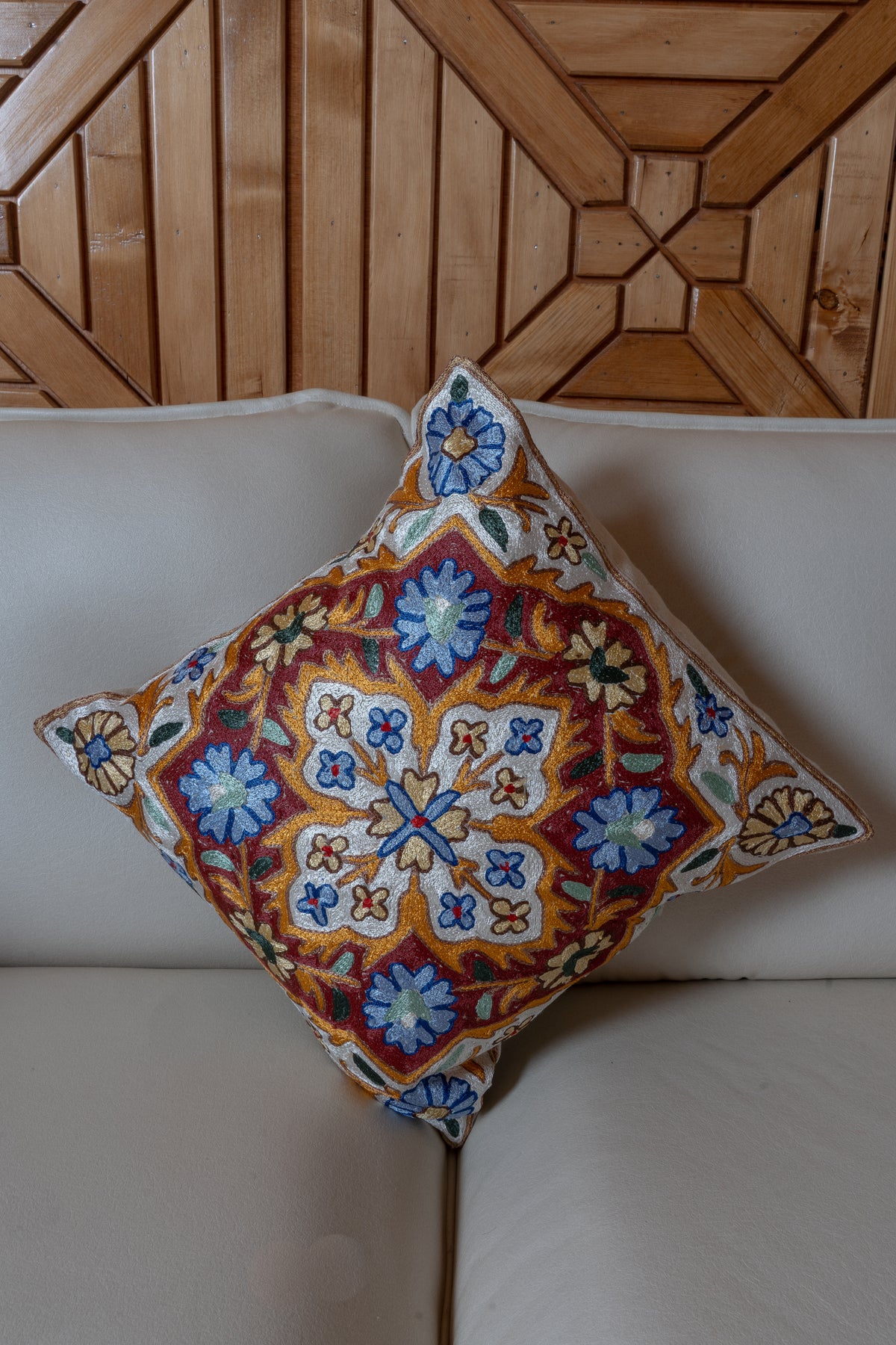 Set of 5 – 16” Hand-Embroidered Cushion Covers